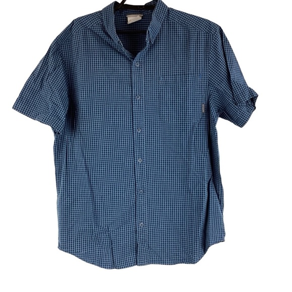 Columbia Men's Button Down Shirt Size M Blue Short Sleeve - Picture 1 of 4